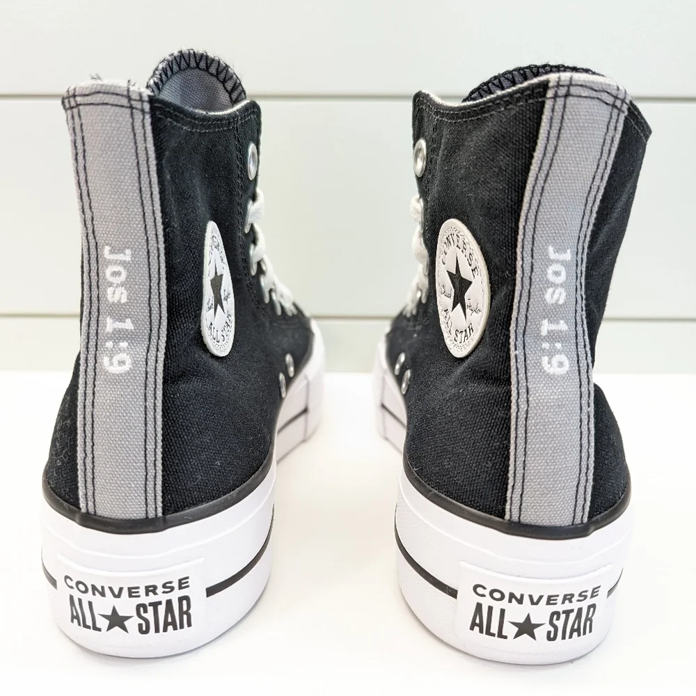 Converse CTAS By You Jos 1:9 Black Platform Canvas Sneakers size Women's 5.5